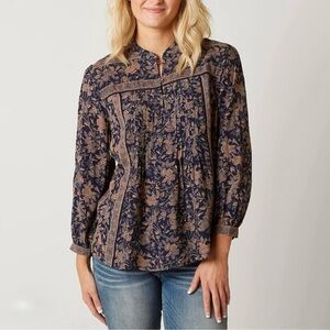 Lucky Brand Smocked Top Sz M